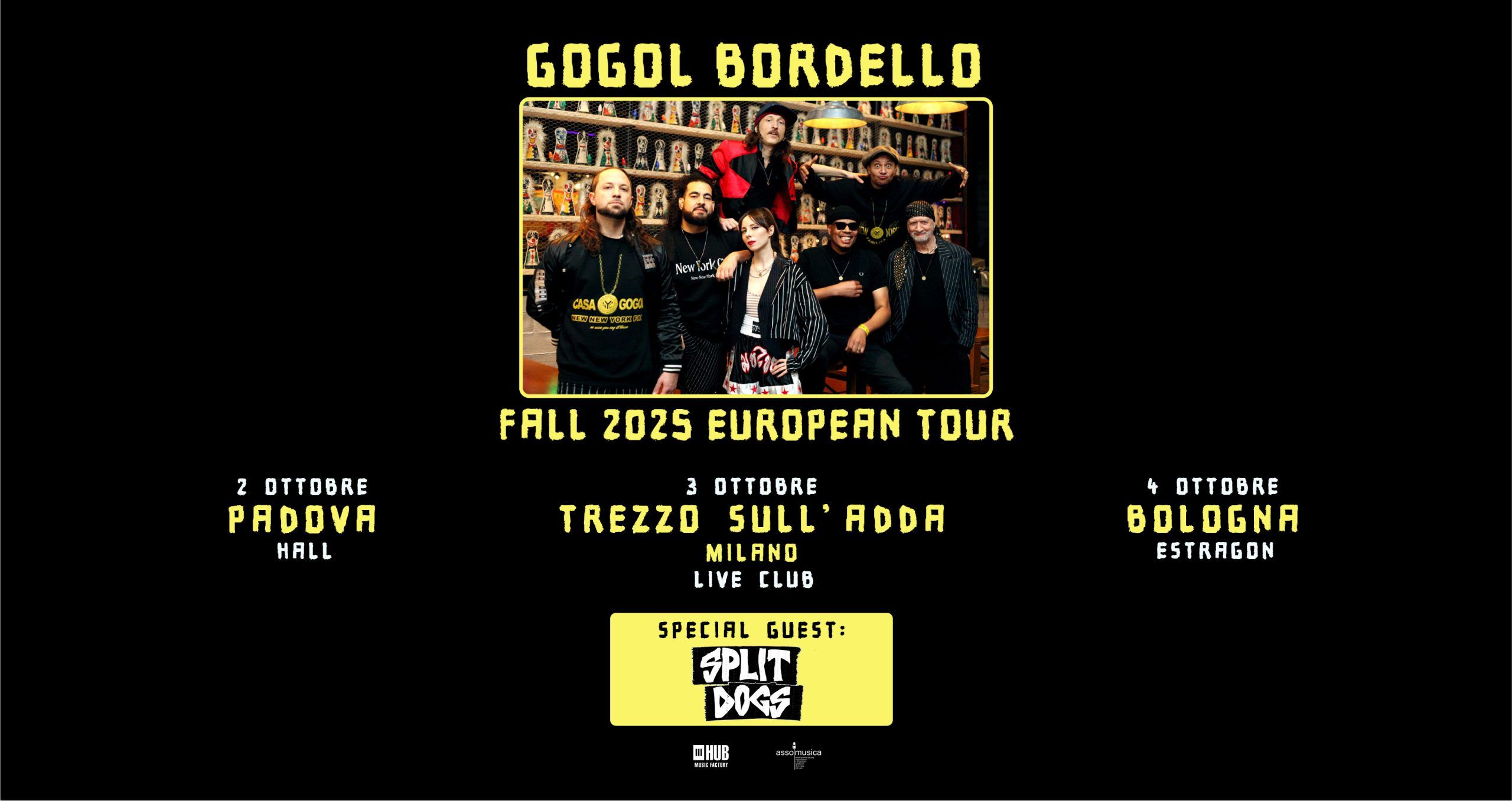 Gogol bordello tour italia 2025 bologna milano Padova