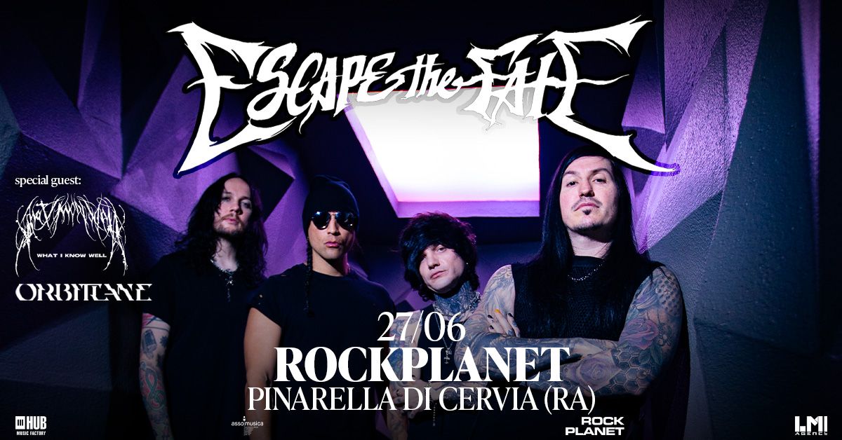 escape the fate pinarella di cervia Rockplanet 27 giugno 2026